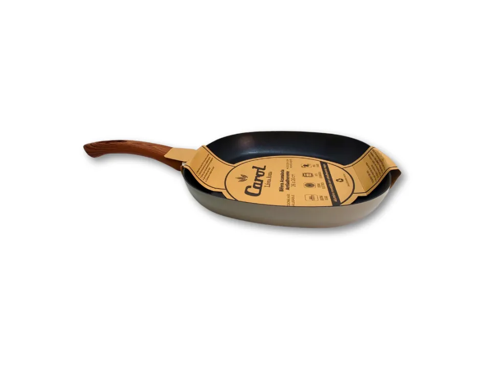 Bifera Lisa Antiadherente Mango Simil Madera 25 Cm