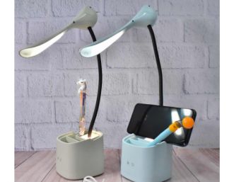 Lampara Led de Mesa y organizador Pajaro