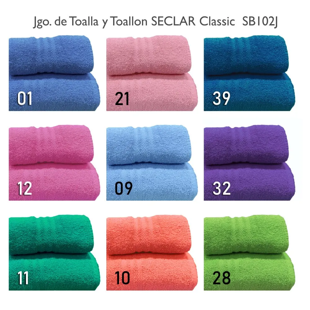 Juego de Toalla y Toallón Seclar Línea Clásica 450 gr