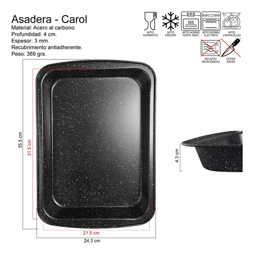 Asadera rectangular 35,5 x 24,3 cm