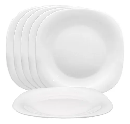 Plato postre cuadrado vidrio opal