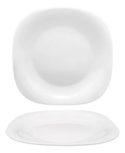 Plato postre cuadrado vidrio opal