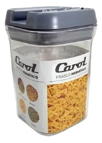Frasco con tapa hermética gris