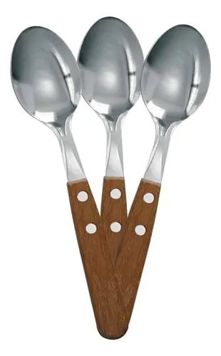 Cucharas de mesa mango de madera x 3