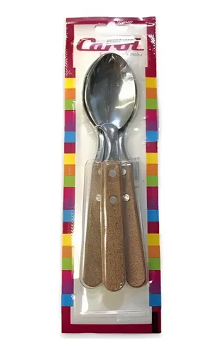 Cucharas de mesa mango de madera x 3