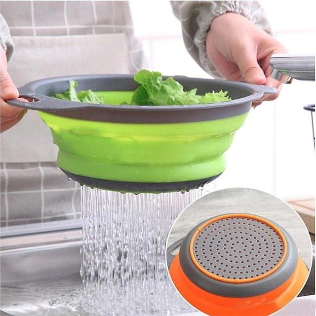 Colador de silicona plegable grande 