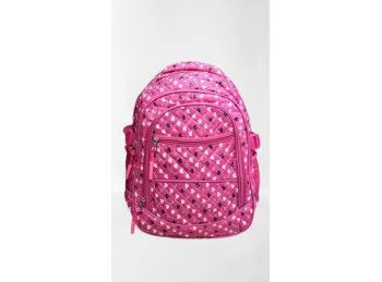 Mochila niña rosa corazones 