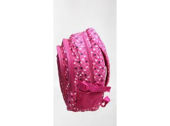Mochila niña rosa corazones 