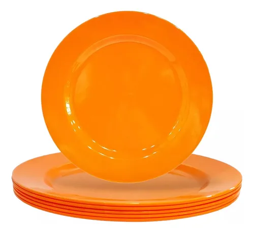 Plato chico de plástico naranja